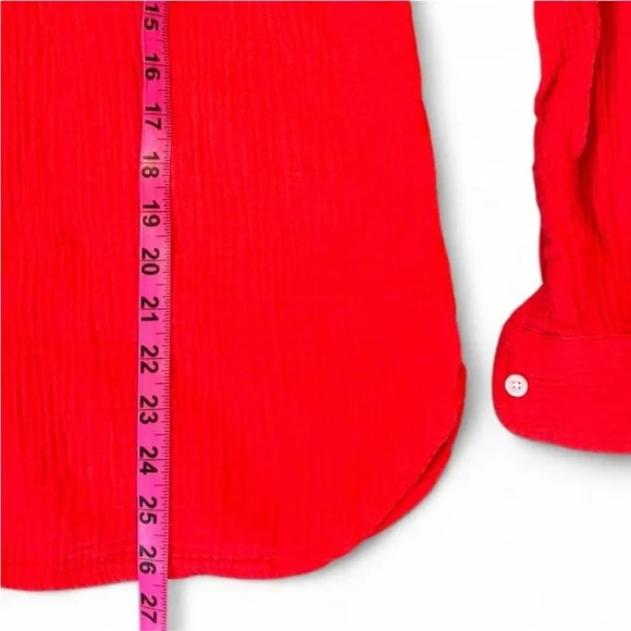 J. Crew Red Button-Up Shirt - Picture 5 of 7